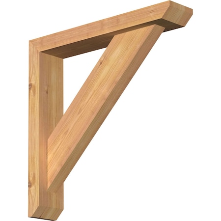 Ekena Millwork Traditional Slat Smooth Bracket w/ Offset Brace, Western Red Cedar, 3 1/2"W x 18"D x 18"H BKT0402X18X18TRA06SWR